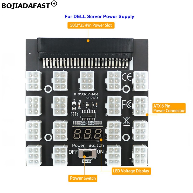 17-portowa karta rozdzielcza z – 2400W Server Psu Breakout Board recenzja i cena