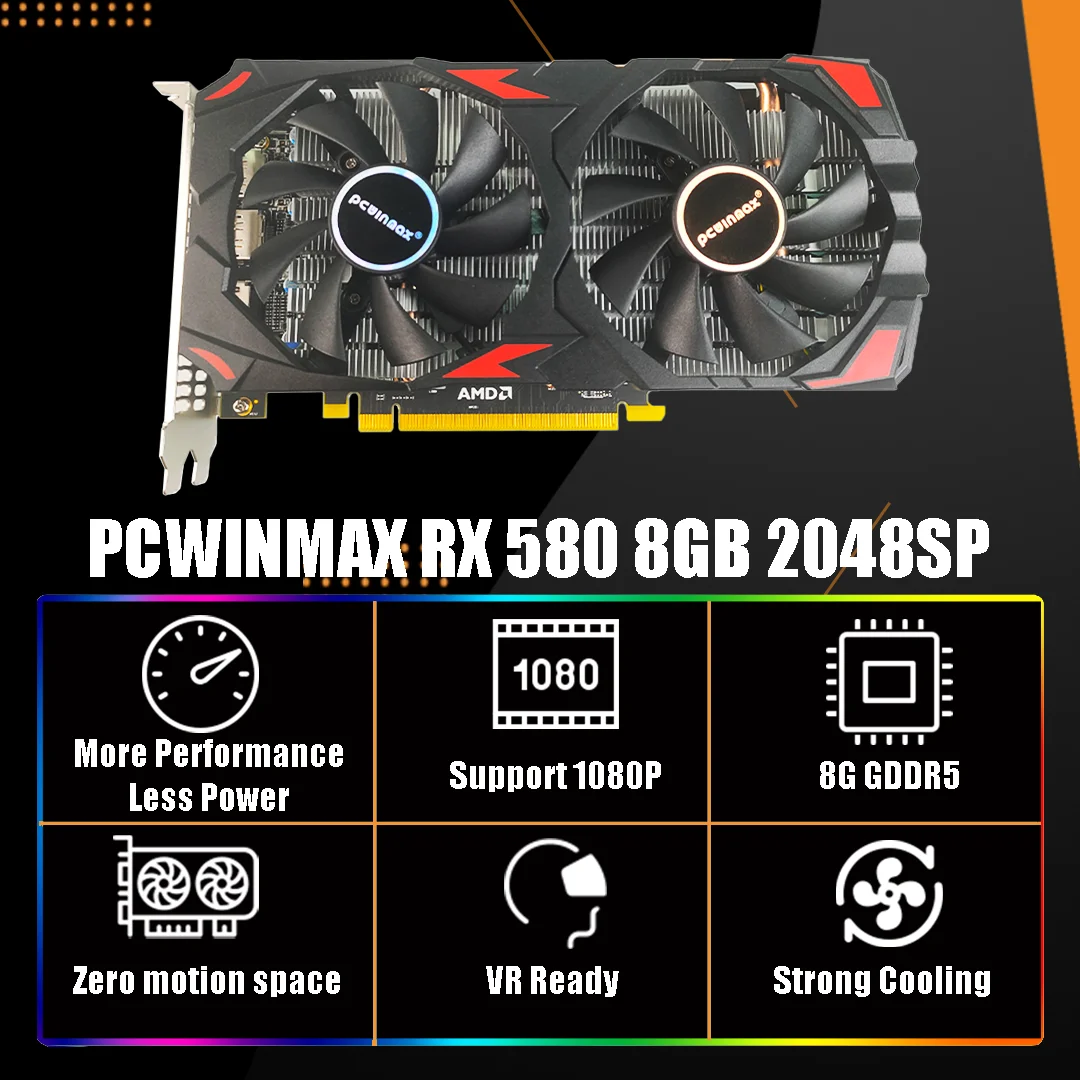 PCWINMAX Nowa karta graficzna  – Rx 580 8Gb 2048Sp Gpu recenzja i cena